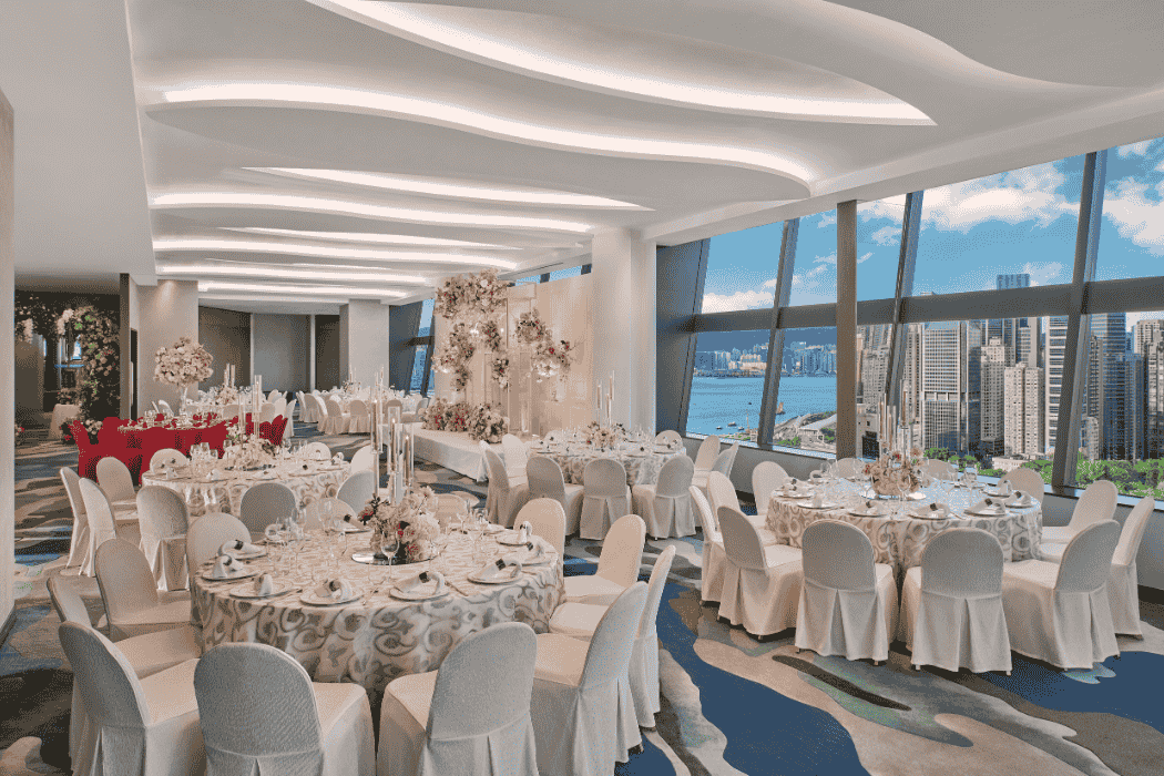 The Park Lane Hong Kong Wedding at the Park Lane Room - Chinese Wedding Setting with Harbourview